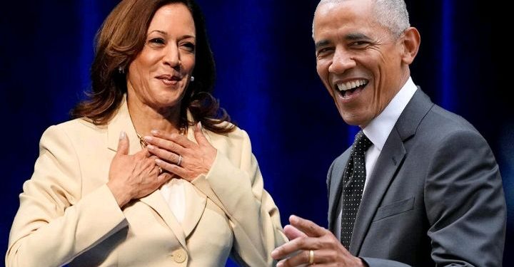 Barack Obama mu rugendo rwo kwamamaza Kamala Harris.