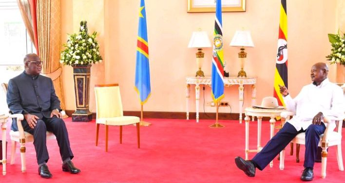 Perezida Museveni yatangaje ibyo yaganiriye na Tshisekedi.