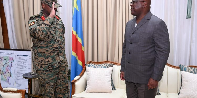 Uganda’s Gen Kainerugaba and DRC’s President Tshisekedi Strengthen Security Ties in Kinshasa Talks