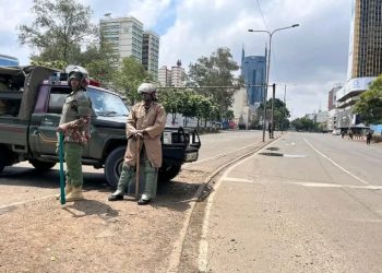 Mu mujyi rwagati wa Nairobi byari byakaze kubera imyigaragambyo.